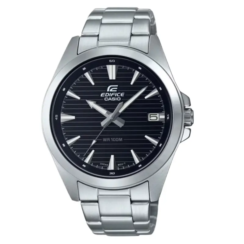 Casio General Black Dial Silver Stainless Steel Strap Unisex Watch Efv-140D-1Avudf-P 1