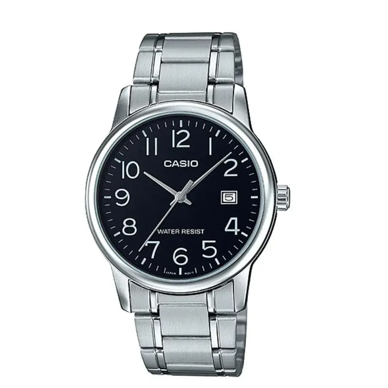 Casio General Black Dial Silver Stainless Steel Strap Unisex Watch Ltp-V002d-1Budf-P 1