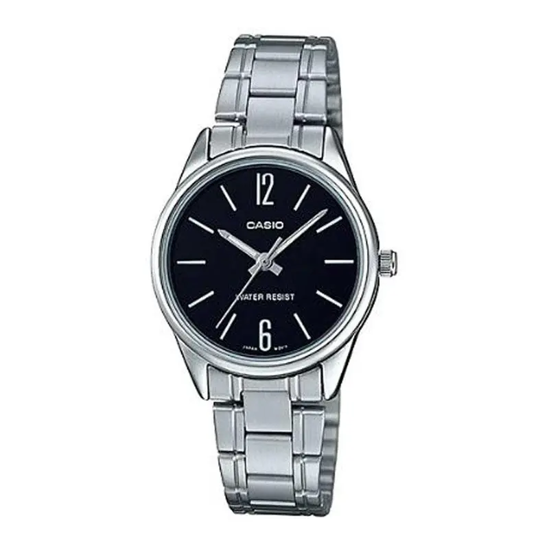 Casio General Black Dial Silver Stainless Steel Strap Unisex Watch Ltp-V005d-1Budf-P 1