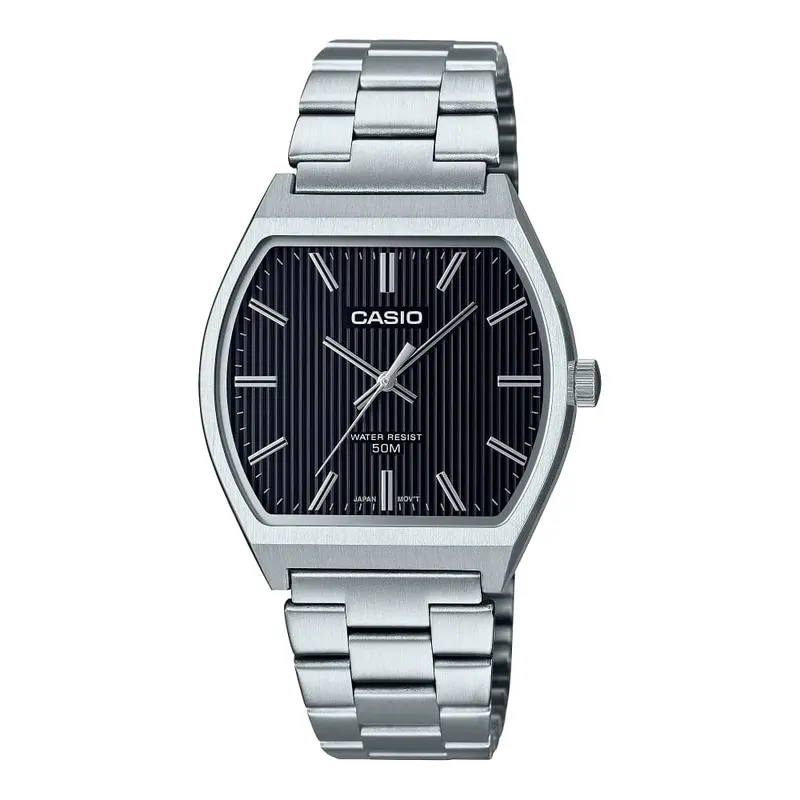 Casio General Black Dial Silver Stainless Steel Strap Unisex Watch Mtp-B140d-1Avdf 1