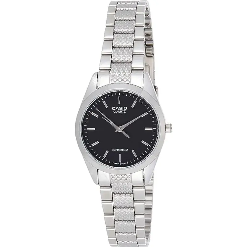 Casio General Black Dial Silver Stainless Steel Strap Women Watch Ltp-1274D-1Adf-P 1