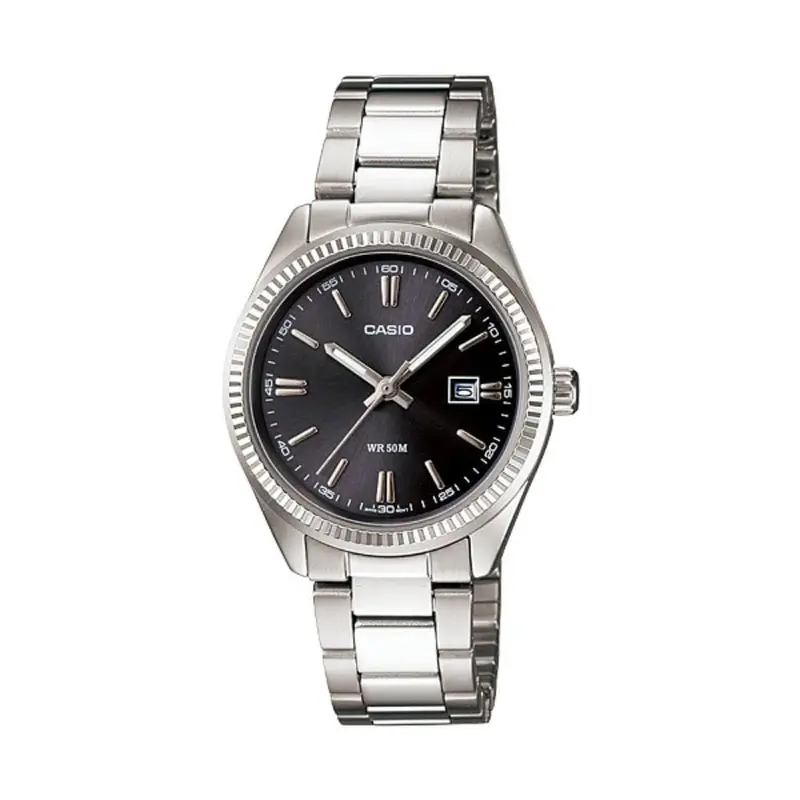 Casio General Black Dial Silver Stainless Steel Strap Women Watch Ltp-1302D-1A1vdf-P 1