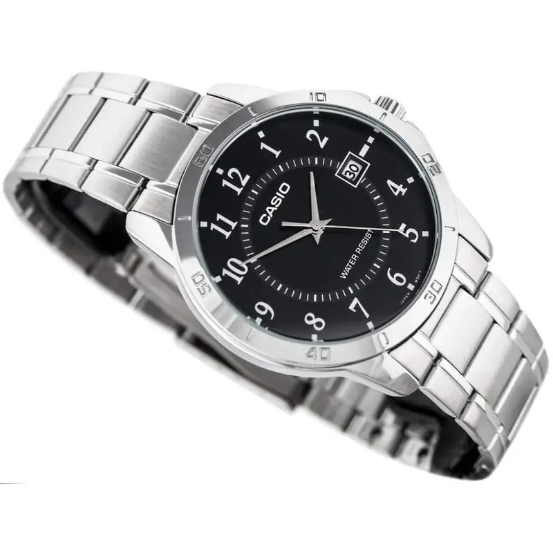 Casio General Black Dial Silver Stainless Steel Strap Women Watch Ltp-V004d-1Budf-P 2