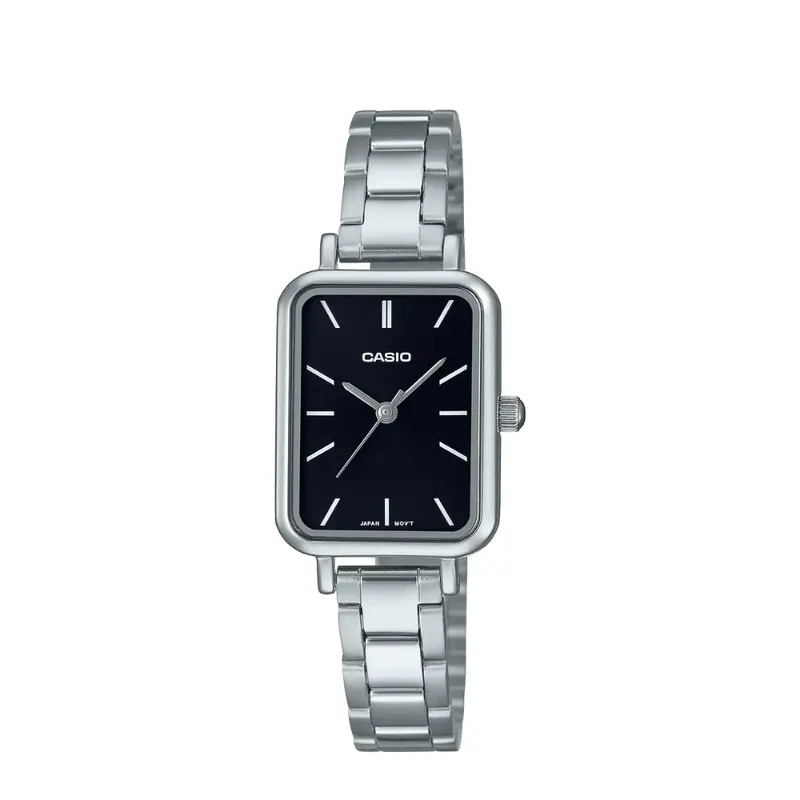 Casio General Black Dial Silver Stainless Steel Strap Women Watch Ltp-V009d-1Eudf-P 1
