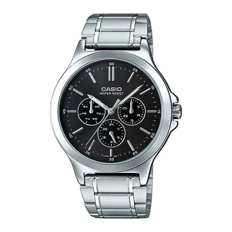 Casio General Black Dial Silver Stainless Steel Strap Women Watch Mtp-V300d-1A2udf-P 1