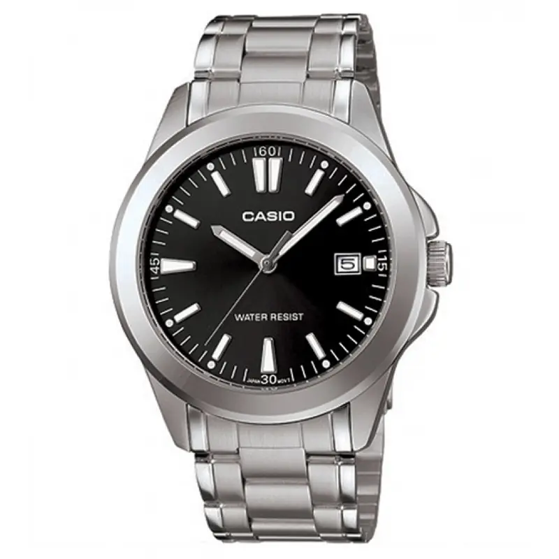 Casio General Black Dial With Silver Stainless Steel Strap Women Watch Ltp-1215A-1A2df-P 1