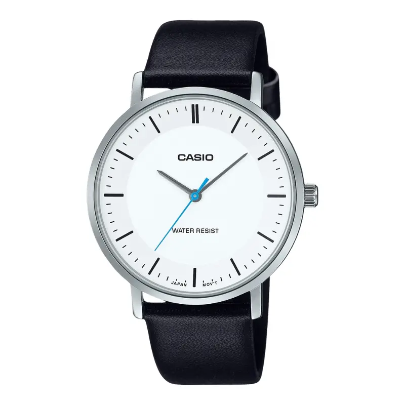 Casio General Black & Gray Leather Strap - Mineral Glass | Mtp-Vt04l Series 2