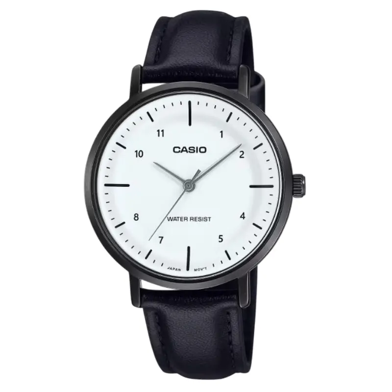 Casio General Black Leather Strap Women Watch Ltp-Vt03bl-7Bdf 1
