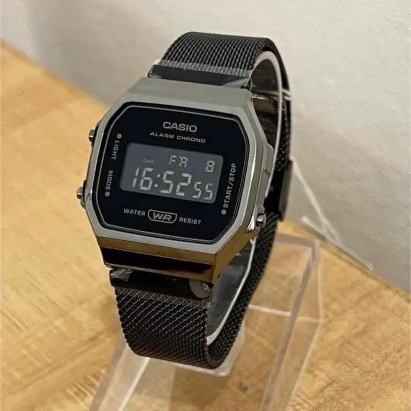 Casio General Black Stainless Steel Mesh Strap Unisex A168wemb-1Bdf-P 2