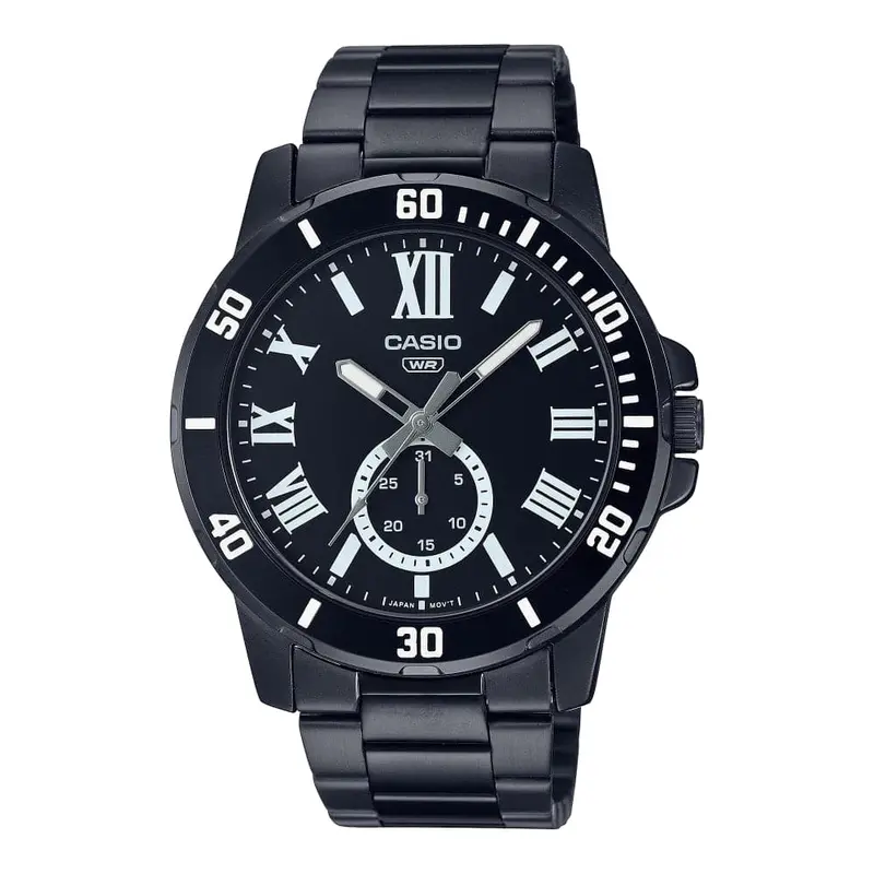Casio General Black Stainless Steel Strap Men Watch Mtp-Vd200b-1Budf 1