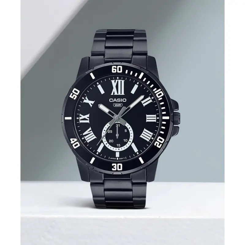 Casio General Black Stainless Steel Strap Men Watch Mtp-Vd200b-1Budf 2