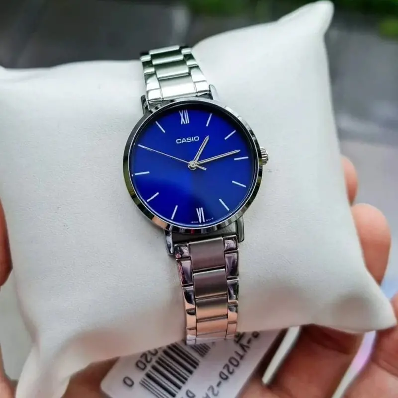 Casio General Blue Dial Silver Stainless Steel Strap Unisex Watch Ltp-Vt02d-2Audf-P 2