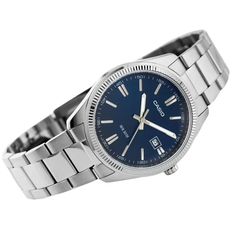 Casio General Blue Dial Silver Stainless Steel Strap Unisex Watch Mtp-1302Pd-2Avef 2