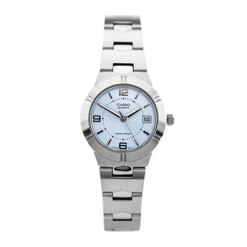 Casio General Blue Dial Silver Stainless Steel Strap Women Watch Ltp-1241D-2Adf-P 1