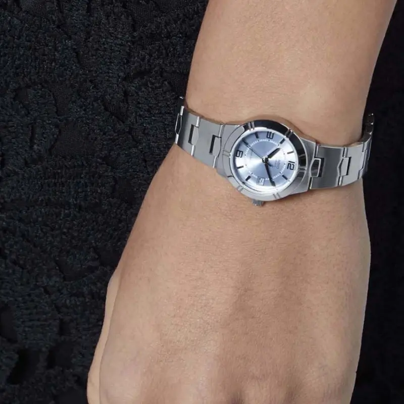 Casio General Blue Dial Silver Stainless Steel Strap Women Watch Ltp-1241D-2Adf-P 2