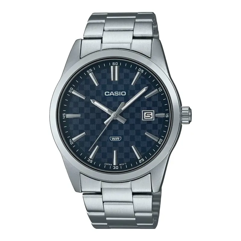 Casio General Blue Dial Silver Stainless Steel Unisex Mtp-Vd03d-2Audf-P 1