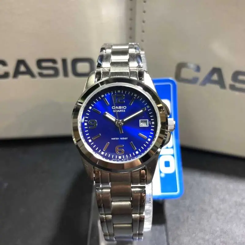 Casio General Blue Dial Stainless Steel Analog Unisex Watch Ltp-1215A-2Adf 2