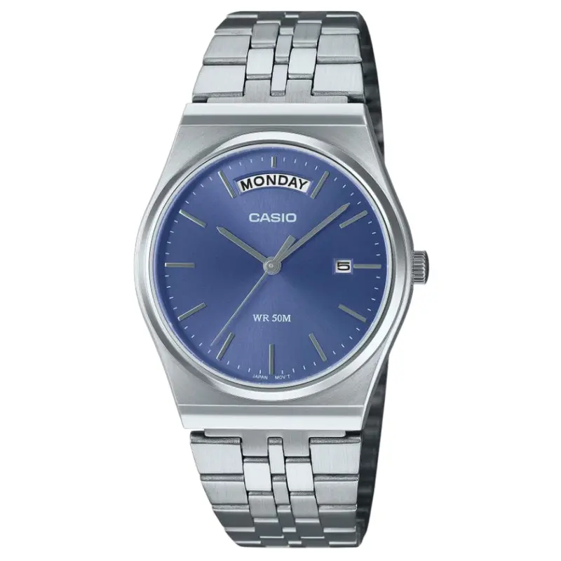 Casio General Blue Dial Stainless Steel Strap Unisex Watch Mtp-B146d-2Avdf 1