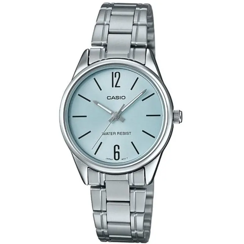 Casio General Blue Dial With Silver Stainless Steel Women Watch Ltp-V005d-2Budf-P 1