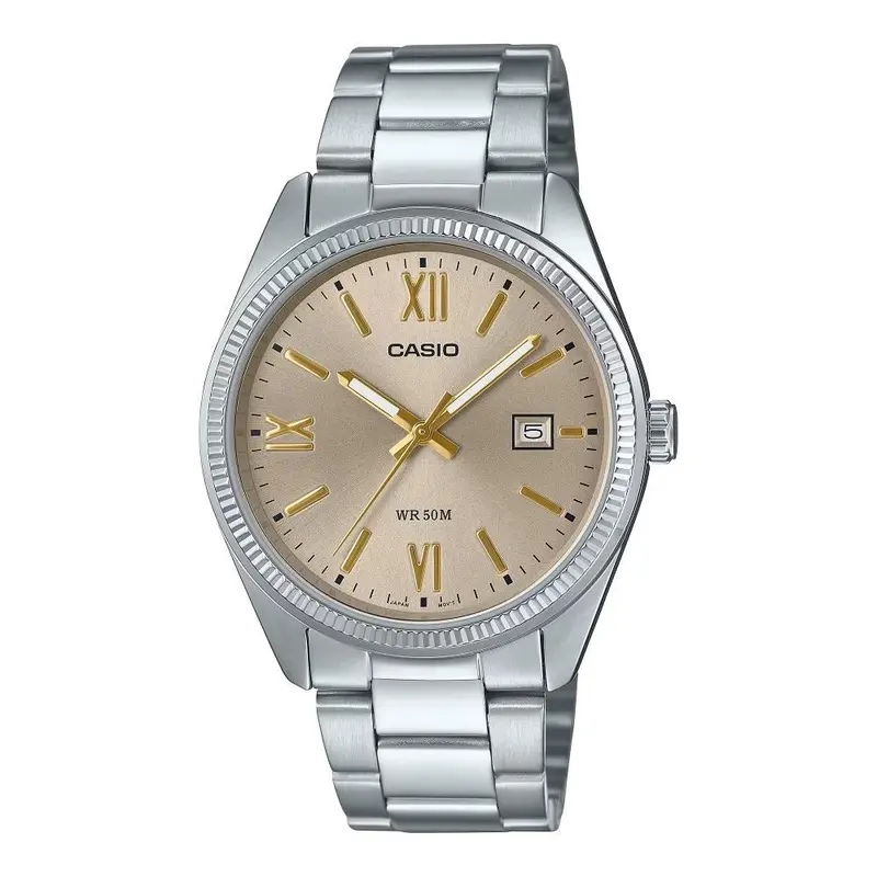 Casio General Champagne Dial Stainless Steel Men's Watch Mtp-1302Dd-9Avdf-P 1