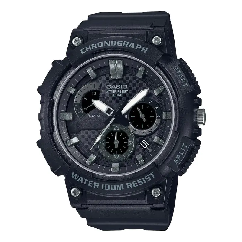 Casio General Chronograph Black Dial And Resin Strap Men Watch Mcw-200H-1A2vdf 1