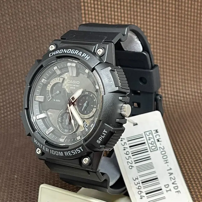 Casio General Chronograph Black Dial And Resin Strap Men Watch Mcw-200H-1A2vdf 2