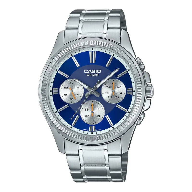 Casio General Chronograph Silver Stainless Steel Strap Men Watch Mtp-1375D-2A1vdf 1