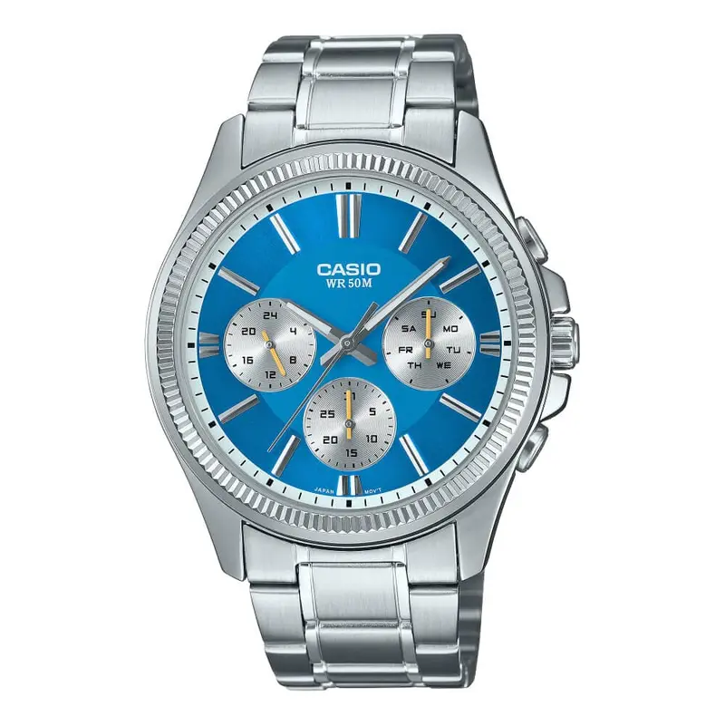 Casio General Chronograph Silver Stainless Steel Strap Men Watch Mtp-1375D-2A2vdf-P 1