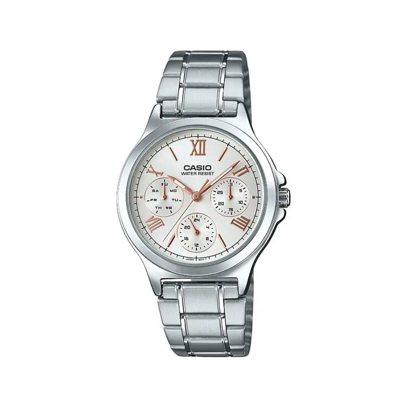 Casio General Chronograph Silver Stainless Steel Strap Women Watch Ltp-V300d-7A2udf-P 1