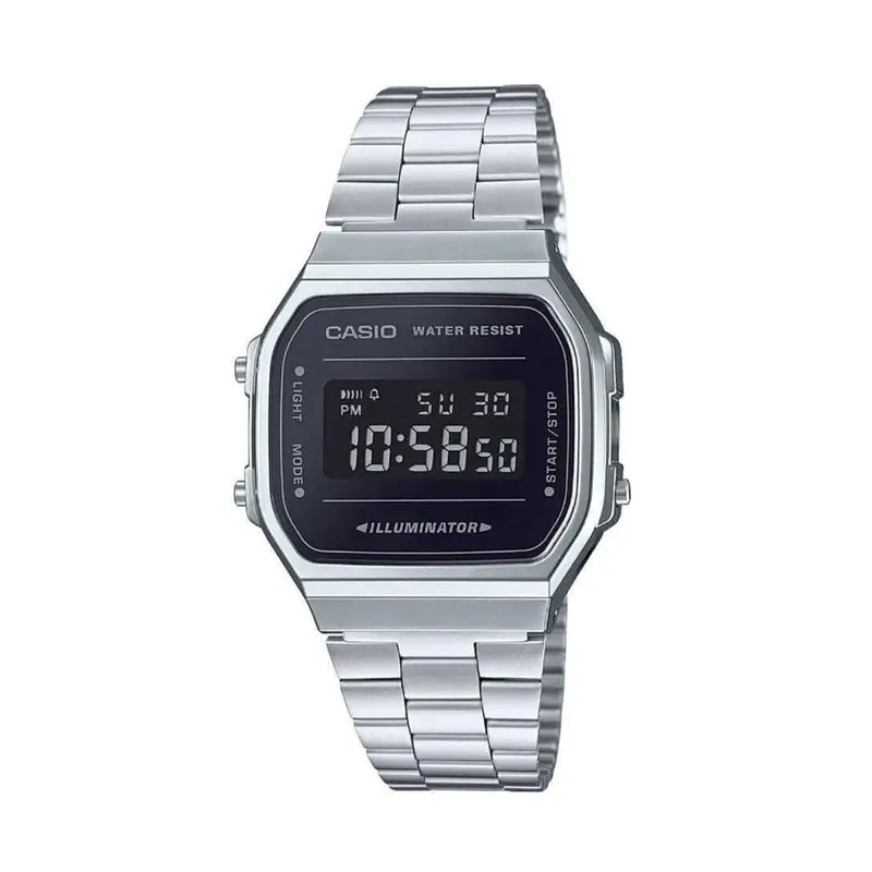 Casio General Classic Digital Black Dial Stainless Steel Unisex Watch A168wem-1Ef-P 1