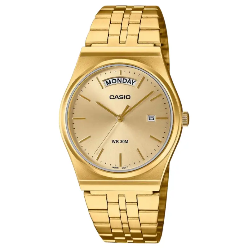 Casio General Classical Gold Stainless Steel Men's Watch - Day-Date Display | Mtp-B146g-9Avdf 1