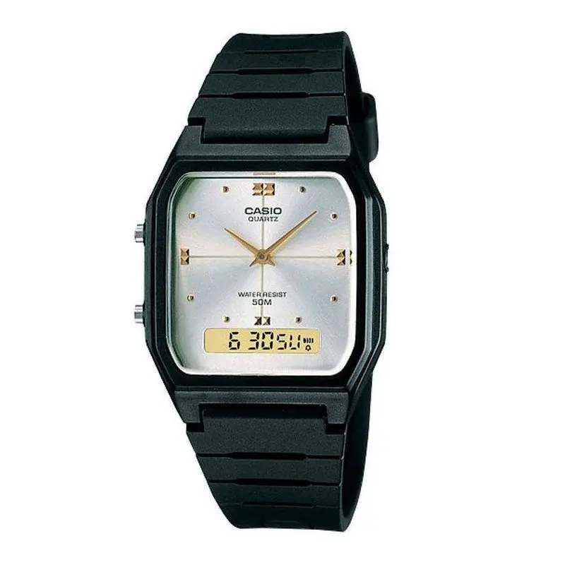 Casio General Digital Analog Quartz Black Resin Men's Watch Aw-48He-7Avdf-P 1