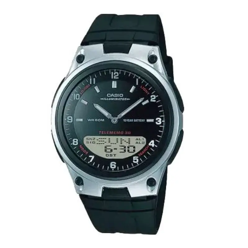 Casio General Digital-Analogue Black Resin Strap Men Watch Aw-80-1Avdf-P 1