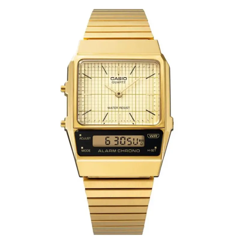 Casio General Digital-Analogue Gold Stainless Steel Strap Unisex Watch Aq-800Eg-9Adf 2