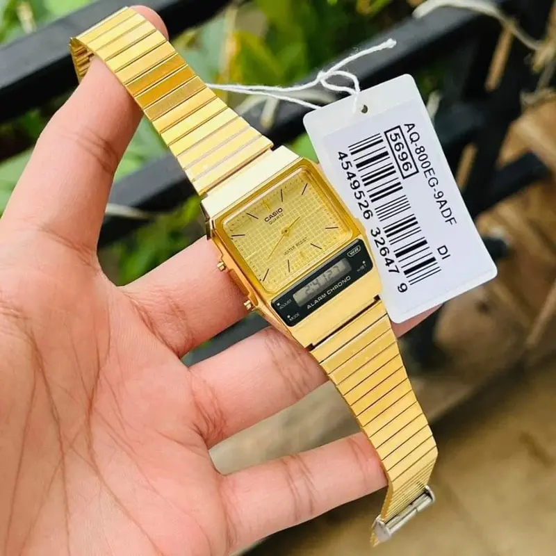 Casio General Digital-Analogue Gold Stainless Steel Strap Unisex Watch Aq-800Eg-9Adf-P 2