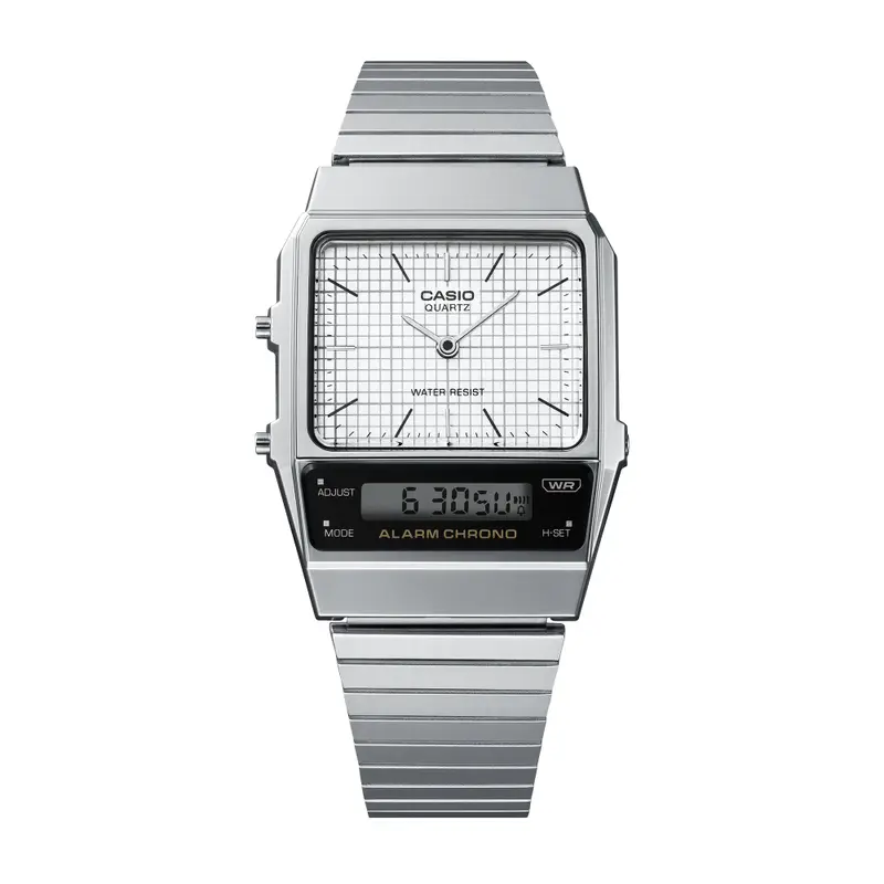 Casio General Digital-Analogue Silver Dial And Resin Strap Unisex Watch Aq-800E-7A-P 1