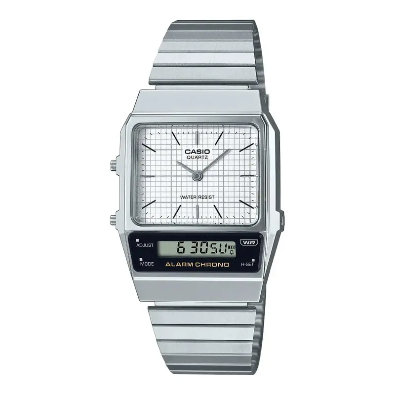 Casio General Digital-Analogue Silver Dial And Resin Strap Unisex Watch Aq-800E-7Adf 1