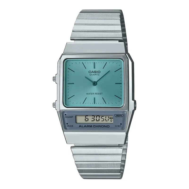 Casio General Digital-Analogue Silver Stainless Steel Strap Unisex Watch Aq-800Ec-2Adf 1