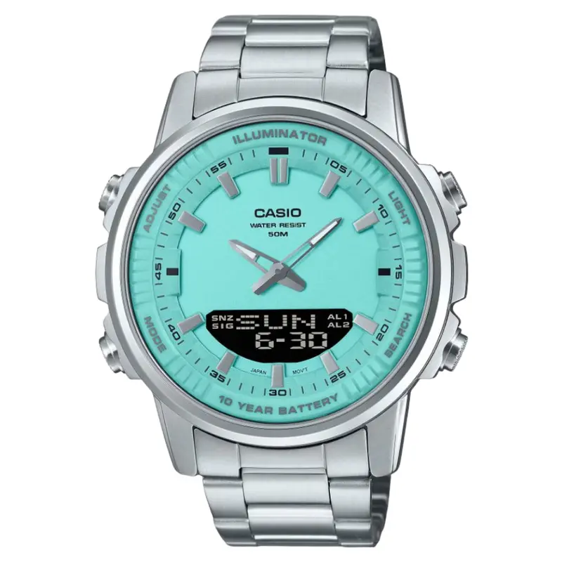 Casio General Digital-Analogue Stainless Steel Strap Men Watch Amw-880D-2A2vdf 1