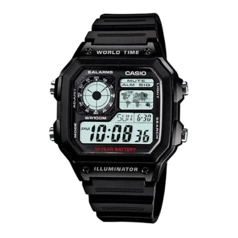 Casio General Digital Black Resin Strap Men Watch Ae-1200Wh-1Avdf-P 1
