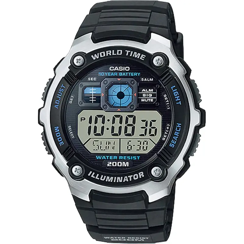 Casio General Digital Black Resin Strap Men Watch Ae-2000W-1Avdf-P 1