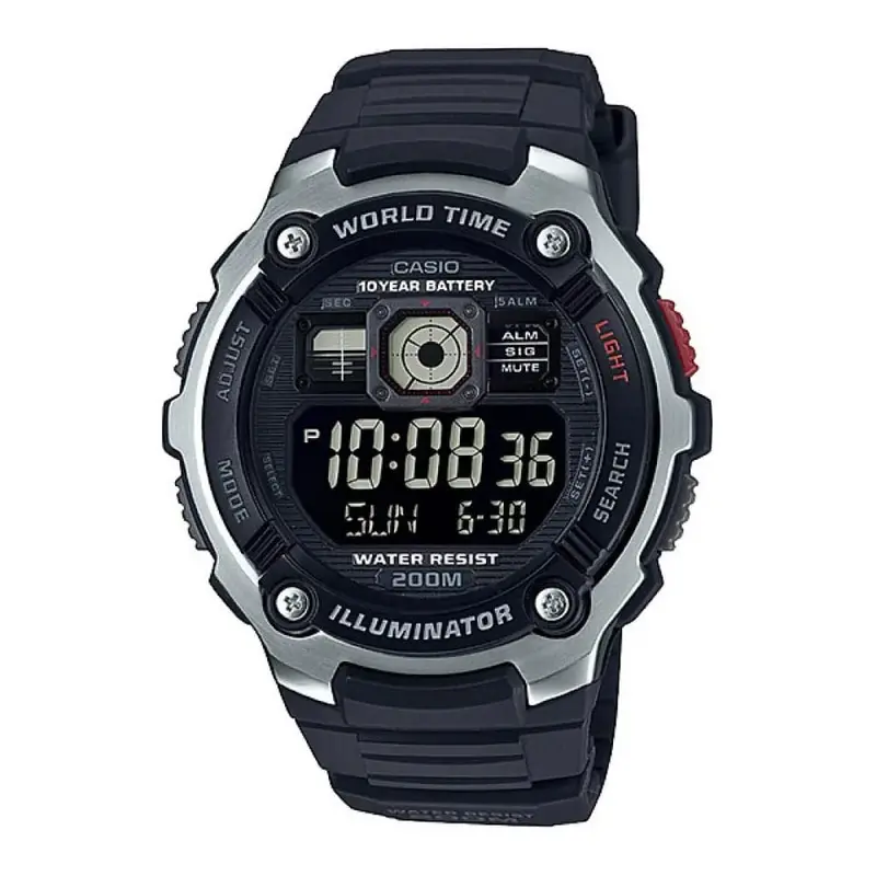 Casio General Digital Black Resin Strap Men Watch Ae-2000W-1Bvdf-P 1