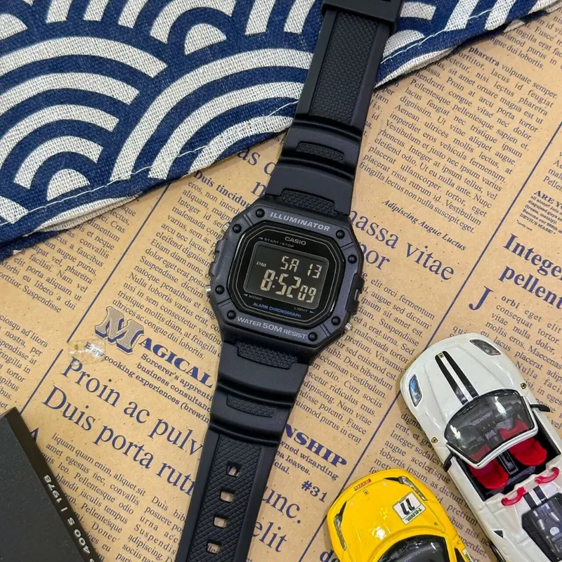Casio General Digital Black Resin Strap Men Watch W-218H-1Bvdf-P 2
