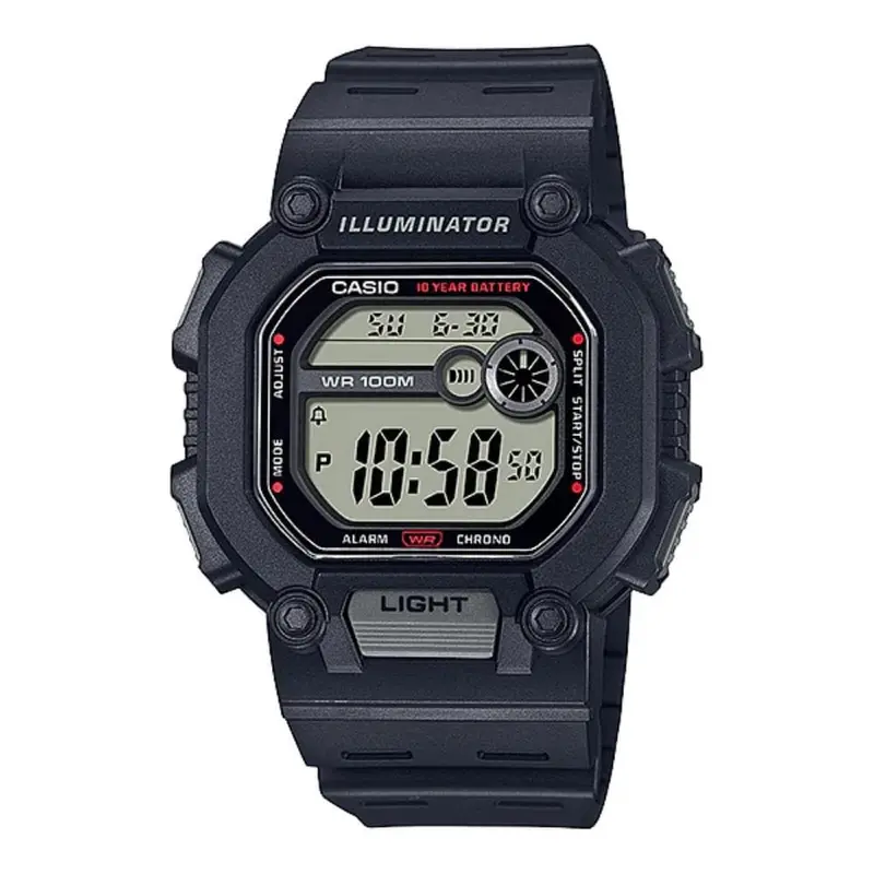 Casio General Digital Black Resin Strap Men Watch W-737H-1Avdf-P 1