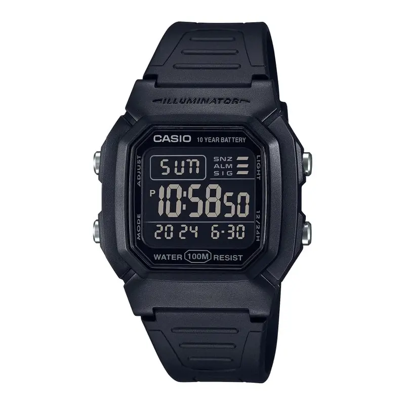 Casio General Digital Black Resin Strap Men Watch W-800H-1B-P 1