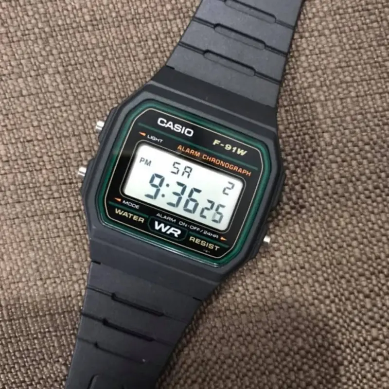 Casio General Digital Black Resin Strap Unisex Watch F-91W-3Dg-P 2