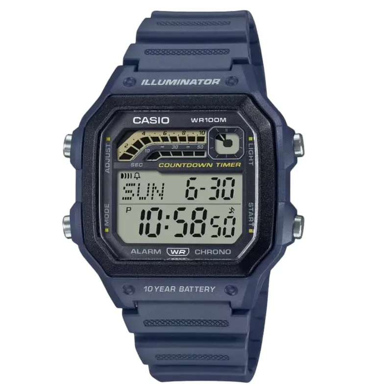 Casio General Digital Blue Resin Strap Men Watch Ws-1600H-2Avdf 1