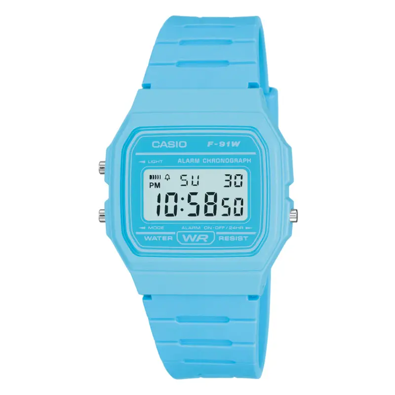Casio General Digital Blue Resin Strap Unisex Watch F-91Wc-2Adf 1