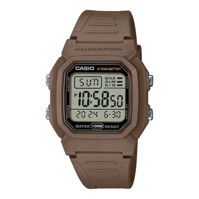 Casio General Digital Brown Resin Strap Men Watch W-800H-5Avdf 1
