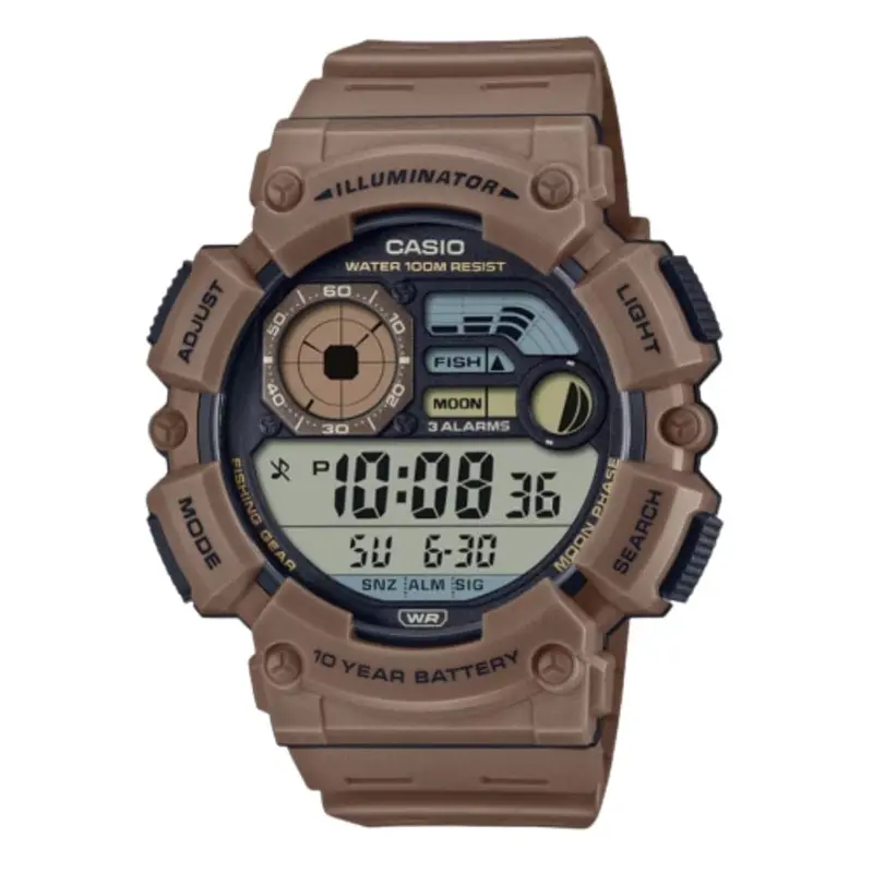 Casio General Digital Brown Resin Strap Men Watch Ws-1500H-5Avdf 1